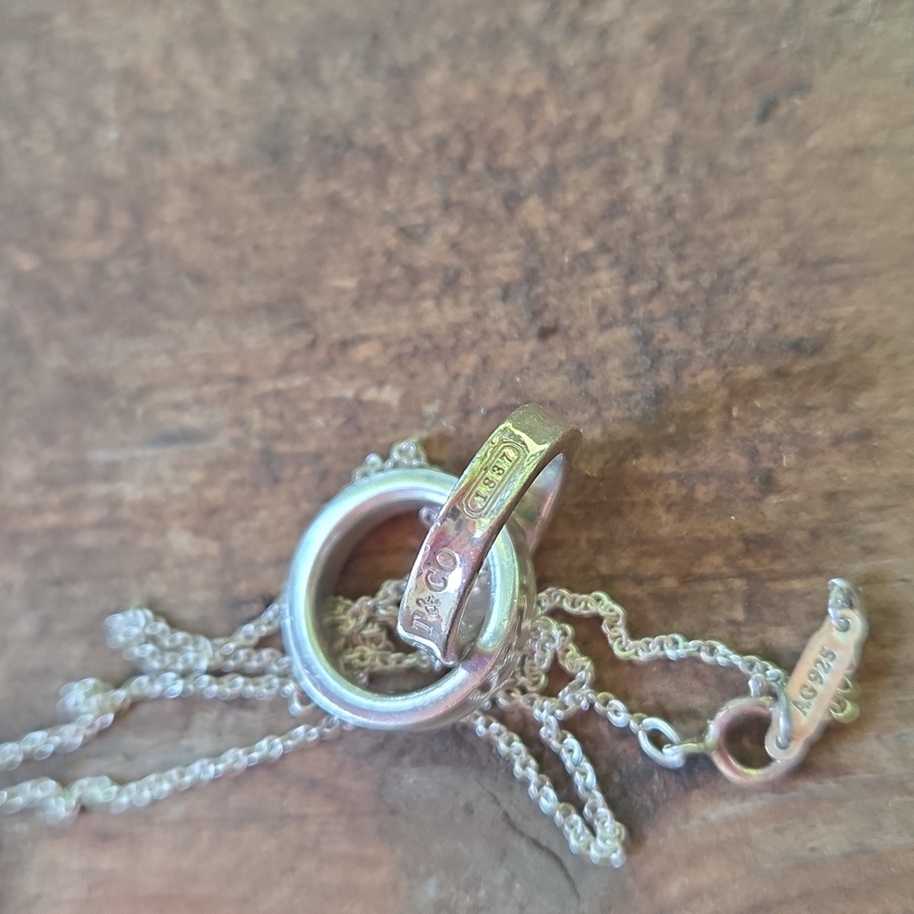 Tiffany 1837 Sterling Silver Double Ring Necklace - Picture 3 of 5